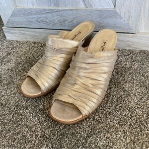 PAUL GREEN Avery Strappy Mule Sandal SLIP ON RAME METALLIC